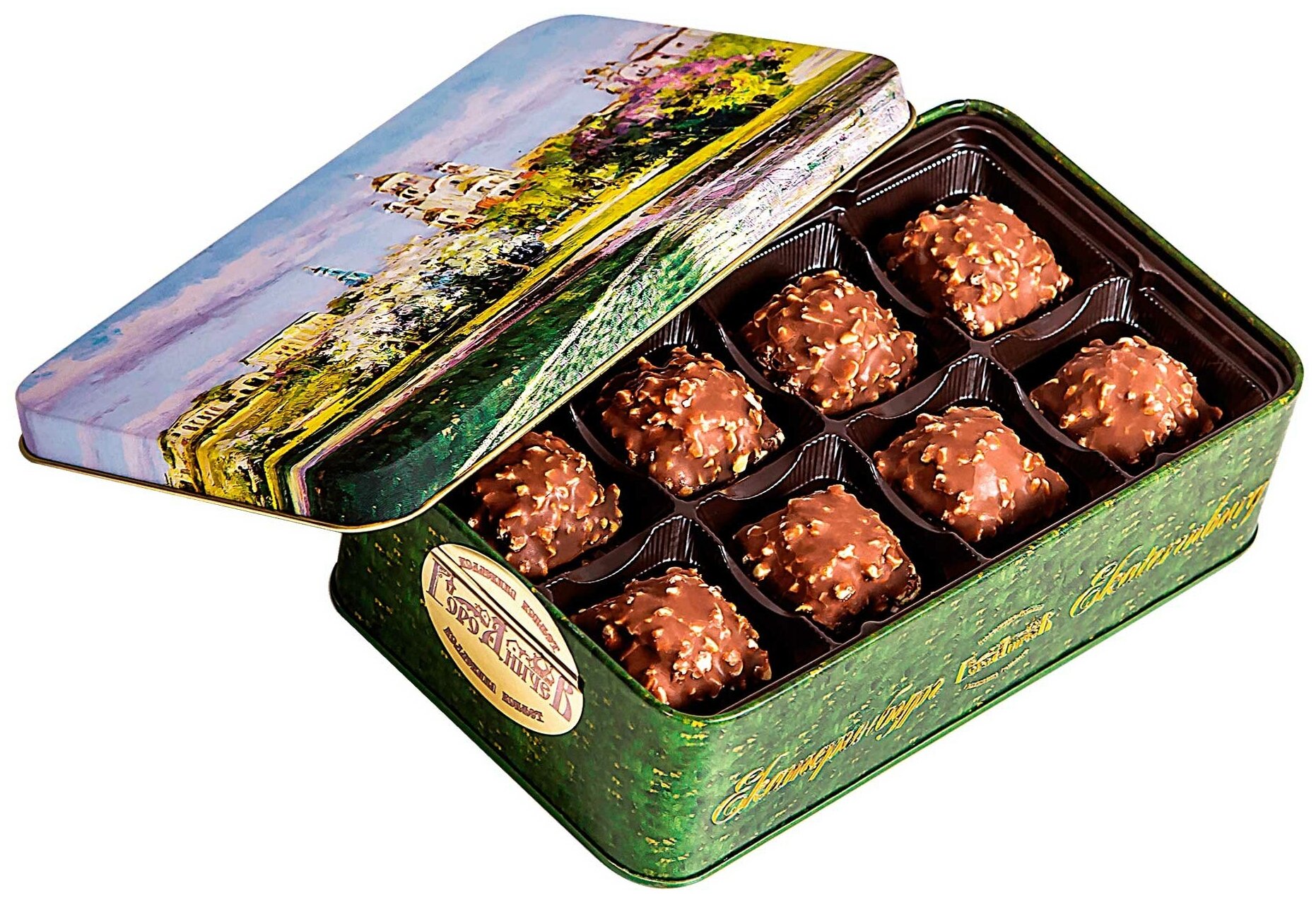 Подарочный набор шоколадных конфет "Храм" 110 г. (жестяная коробка 176*102*48 мм) подарок - фотография № 2