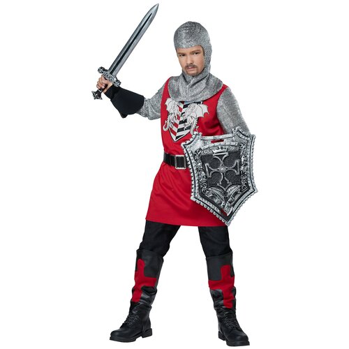 фото Костюм california costumes храбрый рыцарь 00556, красный/серебряный, размер m (8-10 лет)