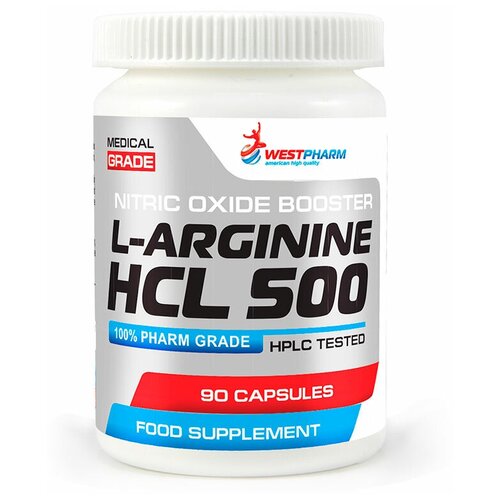 Аминокислота WESTPHARM L-Arginine HCL 500, нейтральный, 90 шт.