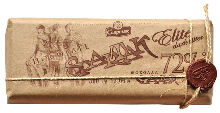 Шоколад Спартак горький 72%, 500 гр.