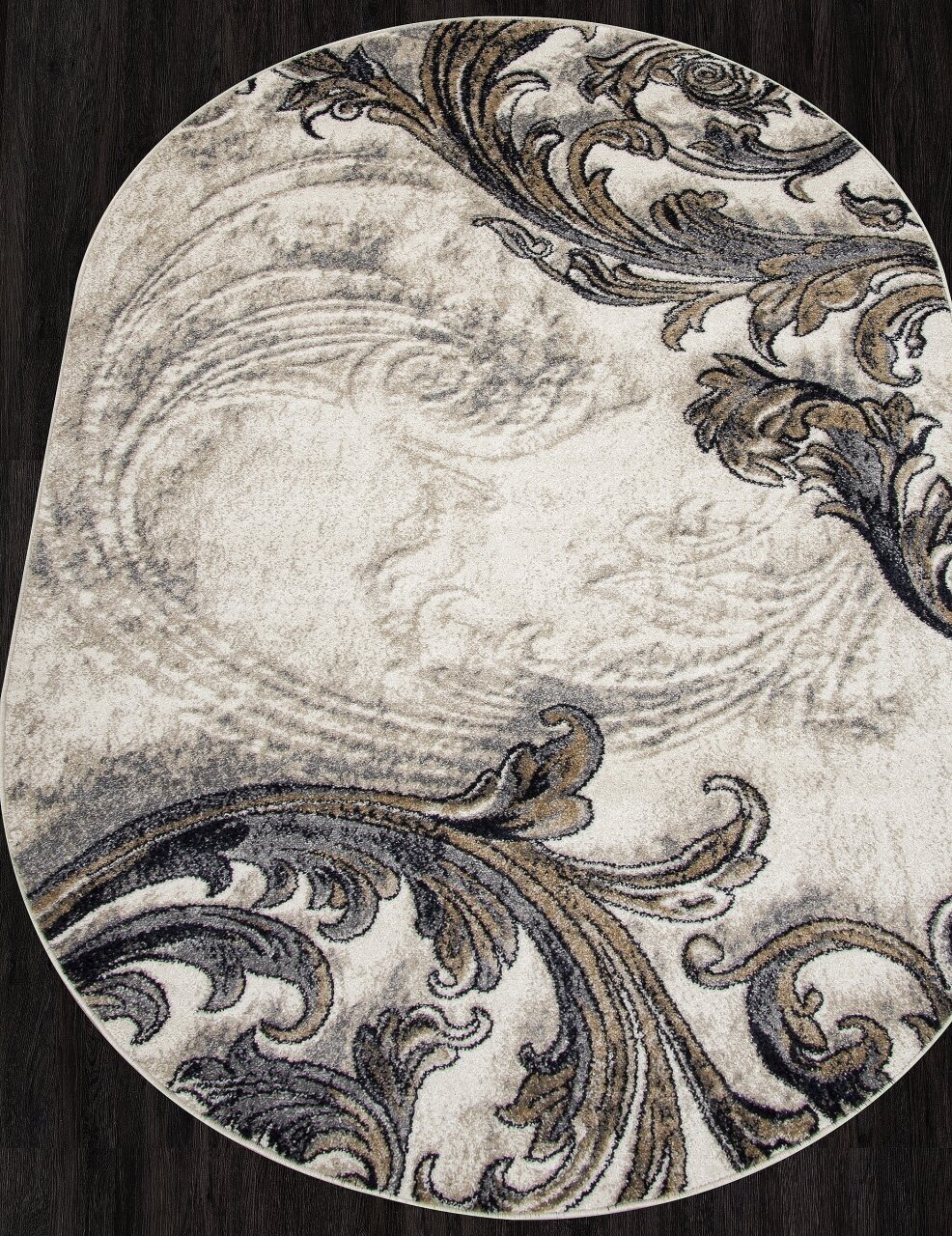 фото Ковер TORNADO - Овал Бежевый, Современный, Ковер на пол, в гостиную, спальню, в ассортименте, Турция, Бельгия, Россия (150 см. на 229 см.)