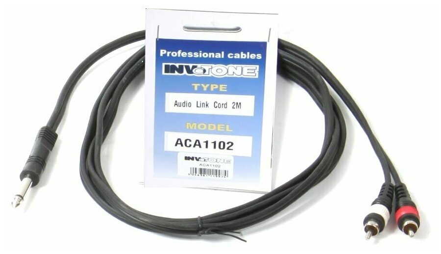 Invotone ACA1102 - Аудио кабель, 6,3 джек моно <-> 2 x RCA 2 м