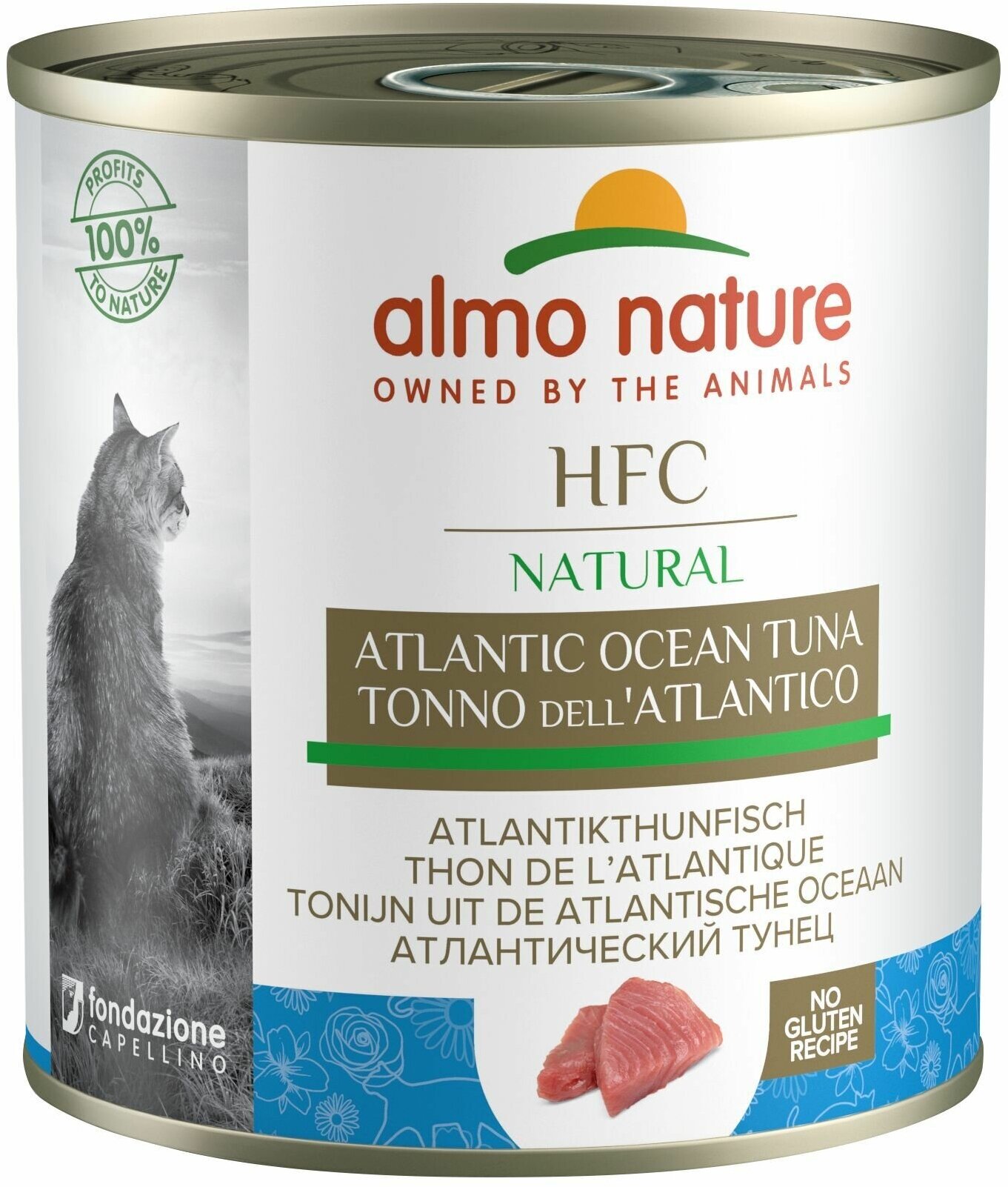 Almo Nature Консервы для кошек с Атлантическим тунцом (Classic HFC Atlantic tuna) 0,28 кг x 1 шт.