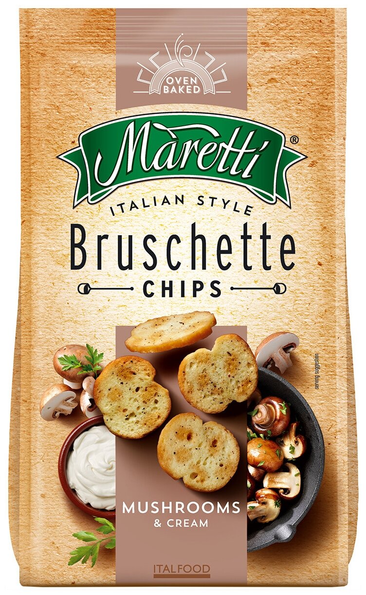 Брускетты Maretti со вкусом грибы со сметаной 70 г
