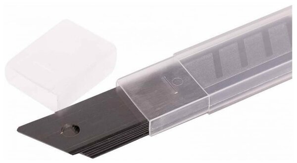 Лезвия для канцелярских ножей, 18 мм, сегментированные, 10 шт. в пластиковом пенале, OfficeSpace