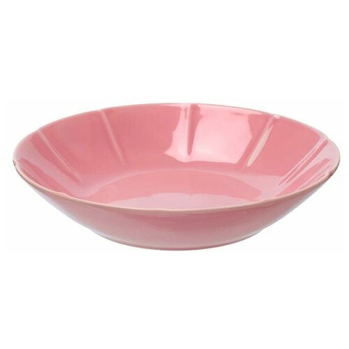 Тарелка глубокая DJUP PLATTA Шведский Дом (аналог икеа стриммиг STRIMMIG), 23 см, розовый