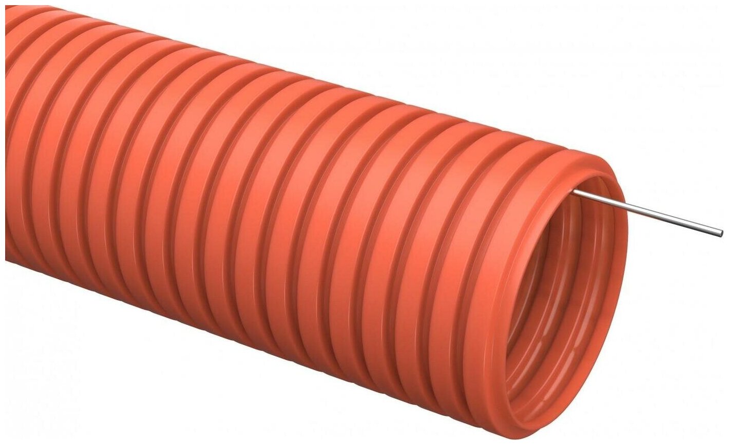 Труба ПНД IEK гофрированная D20 с зондом оранжевая (комплект из 100 м)
