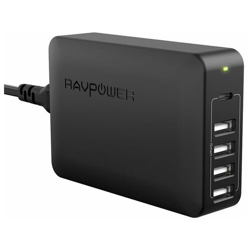 фото Сетевое зарядное устройство ravpower 60w 5-port usb desktop charger with usb-c pd (rp-pc059)