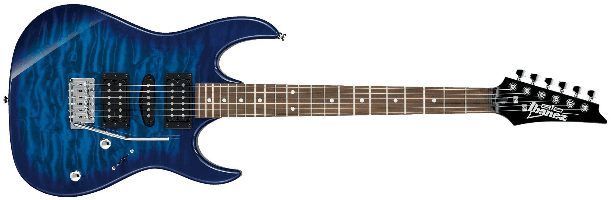 Электрогитара Ibanez GRX70QA transparent blue burst