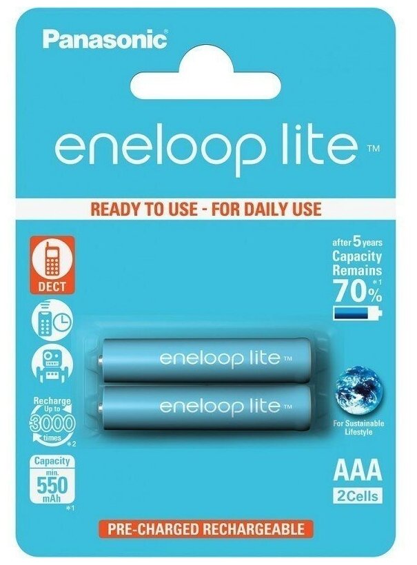 Аккумулятор Ni-Mh 550 мА·ч 1.2 В Panasonic eneloop lite AAA