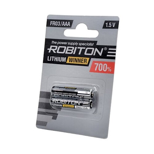 Батарейка ROBITON Lithium Winner FR03/AAA, в упаковке: 2 шт. аккумуляторы robiton rtu2500mhc bl2