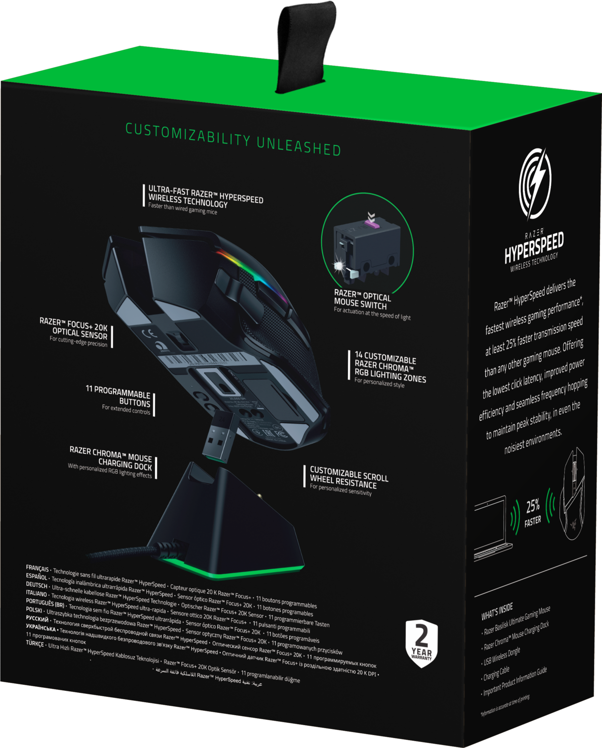 Мышь RAZER Basilisk Ultimate, игровая, оптическая, беспроводная, USB, черный [rz01-03170100-r3g1] - фото №13