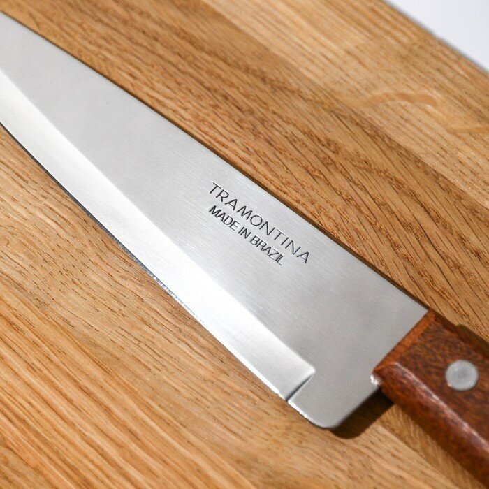 Нож кухонный Tramontina Dynamic (22902/106) стальной шеф лезв.150мм прямая заточка серебристый блист - фото №4