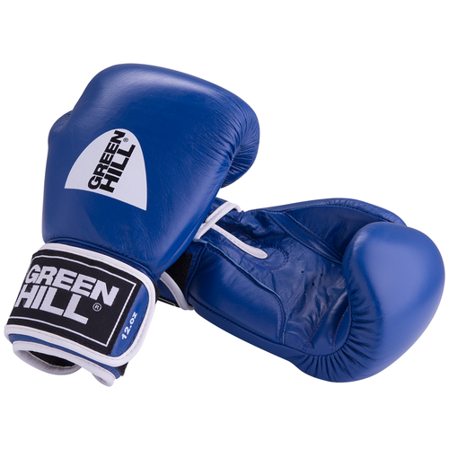 Перчатки боксерские Green Hill Gym синие Bgg-2018, 8oz, кожа, синие