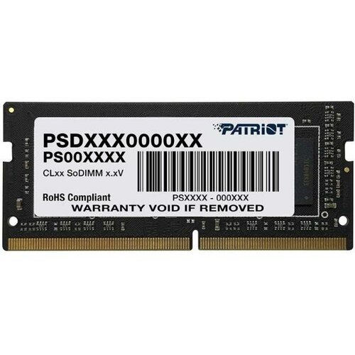 Оперативная память для ноутбука 16Gb 1x16Gb PC4-19200 2400MHz DDR4 SO-DIMM CL17 Patriot Signature PSD416G240081S 468000₽