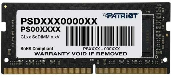 Оперативная память для ноутбука 16Gb (1x16Gb) PC4-19200 2400MHz DDR4 SO-DIMM CL17 Patriot Signature PSD416G240081S