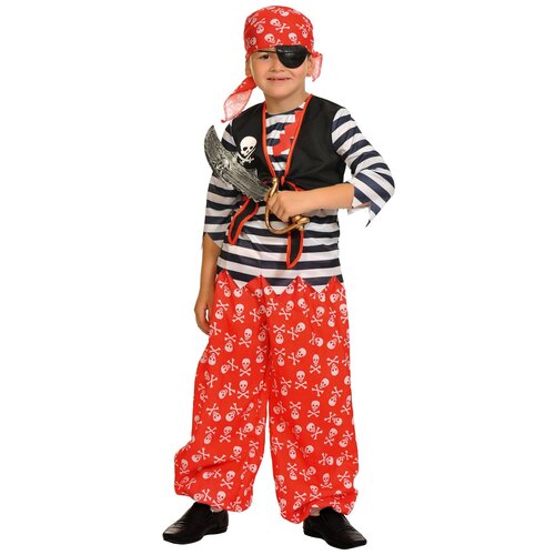 фото Костюм карнавалoff пират роджер (5040), красный/черный/белый, размер 128-134