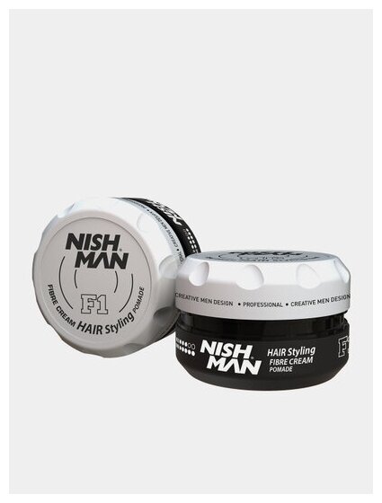 NISHMAN Помада для волос HAIR STYLING FIBRE CREAM POMADE F1, 100 мл