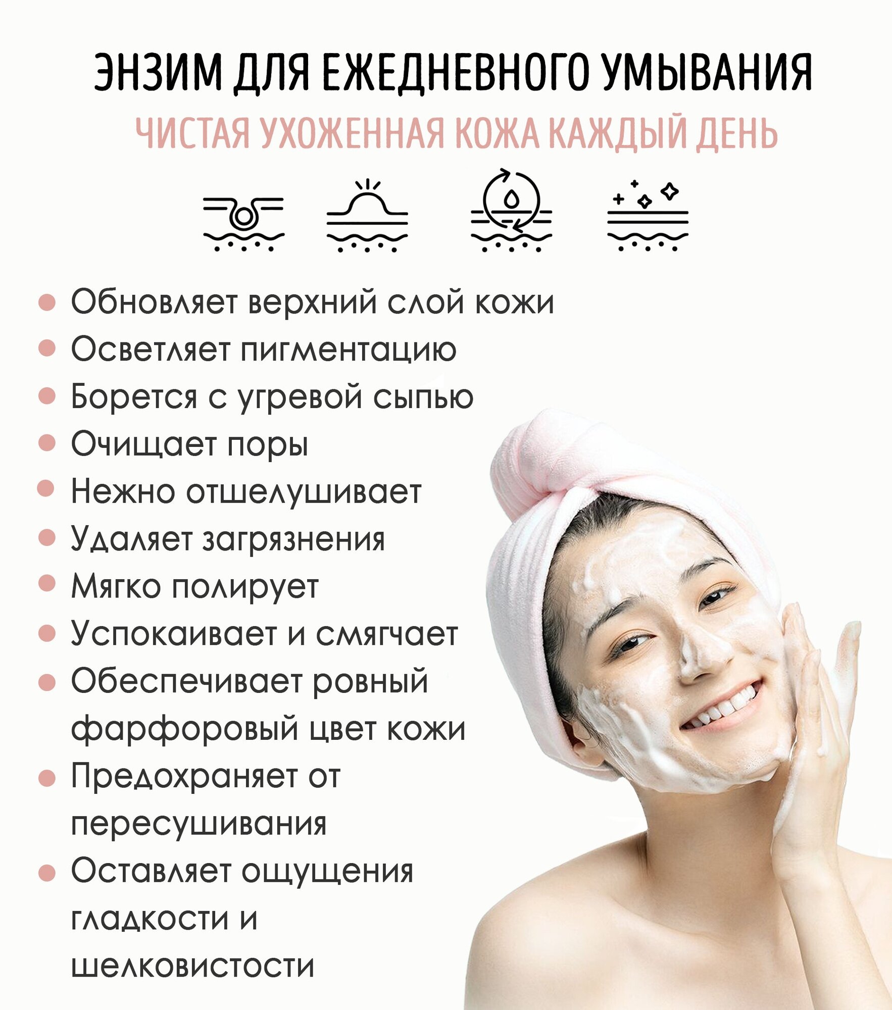 Энзимная пудра для лица Умывание и очищение Корея 100мл — фото 1