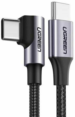 Кабель Ugreen US255 USB Type-C to Angled USB Type-C 60W (3 метра) чёрный (80714)