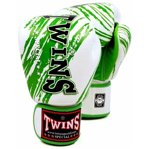 Боксерские перчатки TWINS FBGVL3-TW2 WHITE-GREEN 16 унций