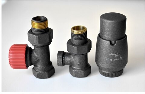 Комплект подключения VARIO Elegant 1/2-1/2 прямой графит структурный (ELGS0205C/FP)