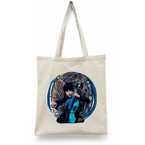 фото Сумка-шоппер унисекс каждому своё "уэнсдей/венсдей/wednesday" черная