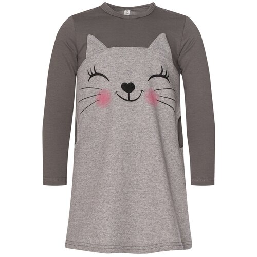 фото Платье утенок размер 104, серый меланж