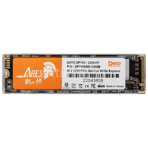 SSD накопитель DATO DP700 DP700SSD-128GB 128ГБ, M.2 2280, PCI-E 3.0 x4, NVMe
