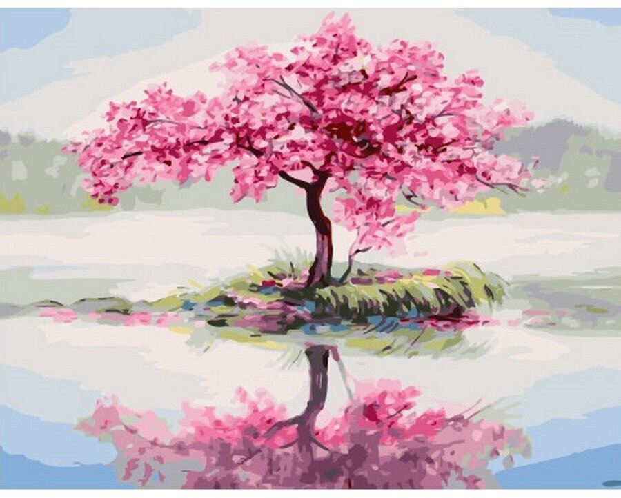 Картина по номерам Цветущее дерево 40х50 см Hobby Home