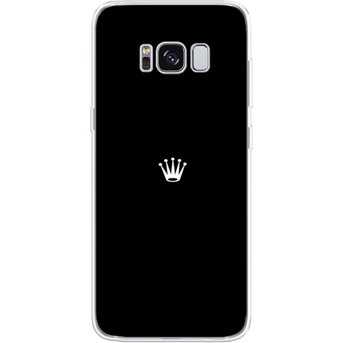 Силиконовый чехол на Samsung Galaxy S8 / Самсунг Галакси С8 Белая корона на черном фоне