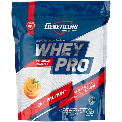 Протеин Geneticlab Nutrition Whey Pro, 1000 гр., апельсин протеин geneticlab nutrition whey pro 1000 гр банан земляника