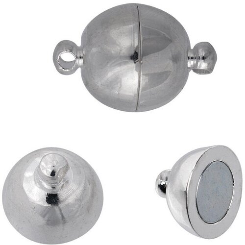 Замок магнитный MAGIC 4 HOBBY для бус арт. MH.11199-4 цв. никель 11,5 мм уп.10шт