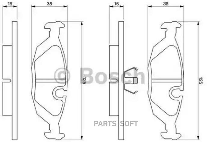 Дисковые колодки задние BOSCH / арт. 0986460996 - (1 шт)