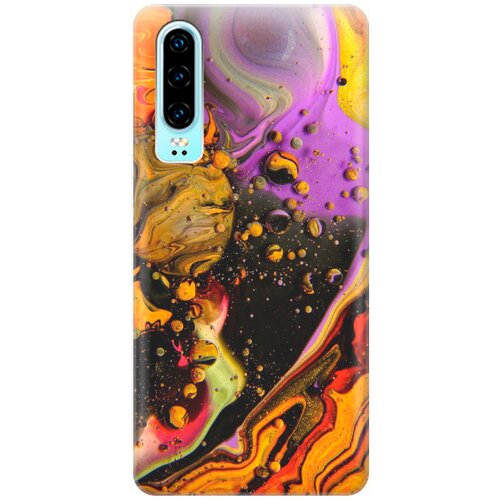 фото Силиконовый чехол на huawei p30 / хуавей п30 с принтом "разноцветные капли" gosso