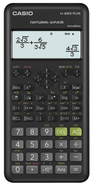 Калькулятор инженерный CASIO FX-82ESPLUS-2-SETD 10-разрядный черный 250394