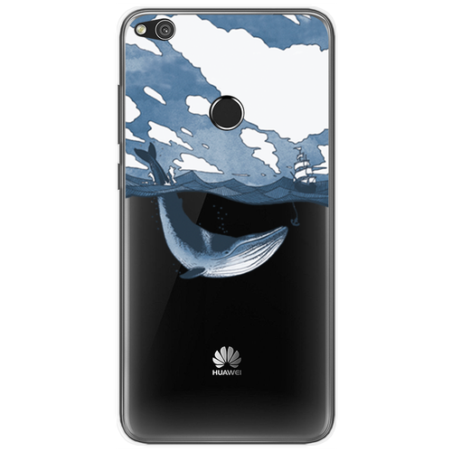 Силиконовый чехол на Huawei P8 Lite 2017 / Хуавей П8 Лайт 2017 Большой кит, прозрачный