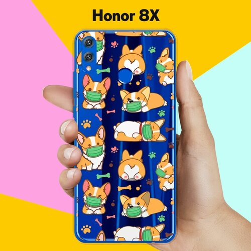 силиконовый чехол корги в масках на honor 7c Силиконовый чехол на Honor 8X Корги в масках / для Хонор 8 Икс