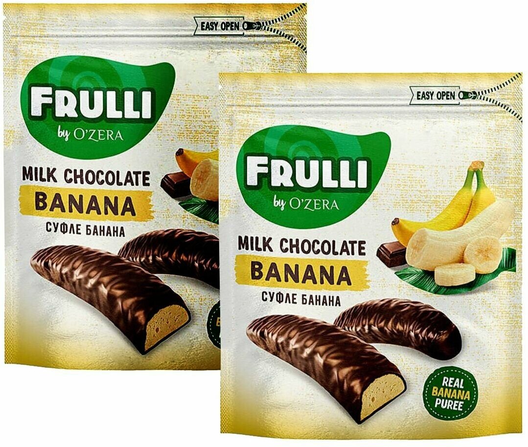 OZera, конфеты Frulli суфле банана в шоколаде, 125 г 2шт.