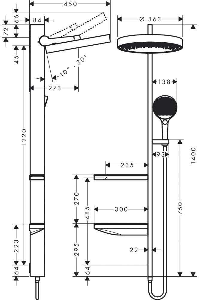 Душевая стойка Hansgrohe Rainfinity 26842000 - фотография № 8