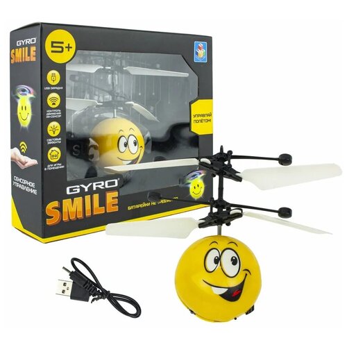 Игрушка на сенсорном управлении 1toy Gyro-Smile, со светом вертолет 1 toy gyro copter вертолёт на сенсорном управлении со светом коробка т15183