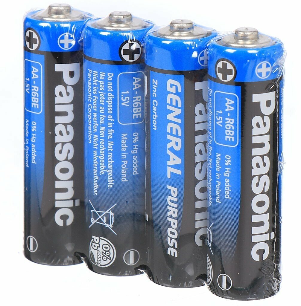 Батарейка солевая Panasonic General Purpose, AA, R6-4S, 1.5В, спайка, 4 шт. - фотография № 10