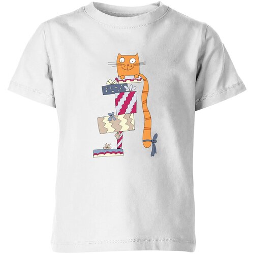Футболка Us Basic, размер 8, белый мужская футболка рыжий котик с подарками l серый меланж
