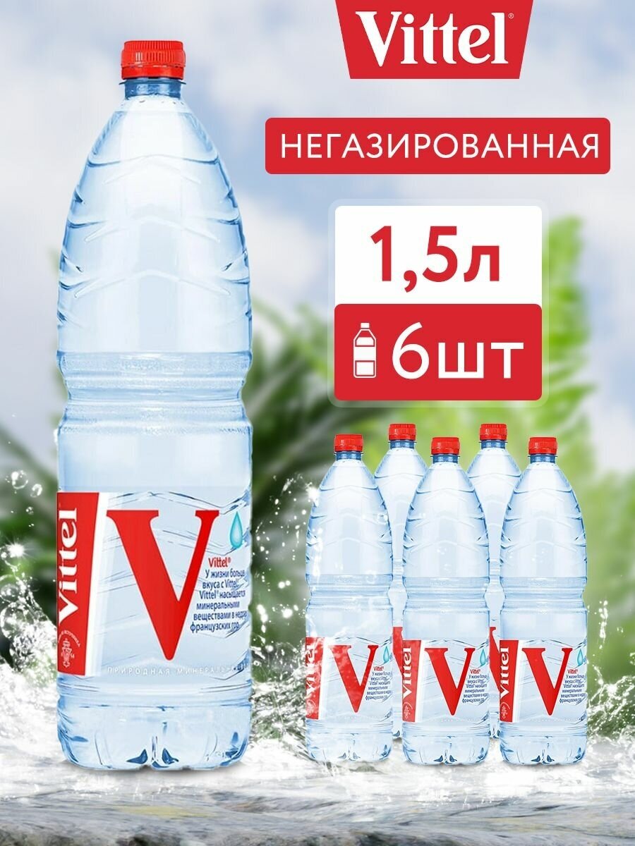 Минеральная вода питьевая негазированная, столовая 1,5л, 6шт - фотография № 1