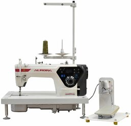 Прямострочная промышленная швейная машина c увеличенным челноком Aurora H1-B с компактным переносным столиком