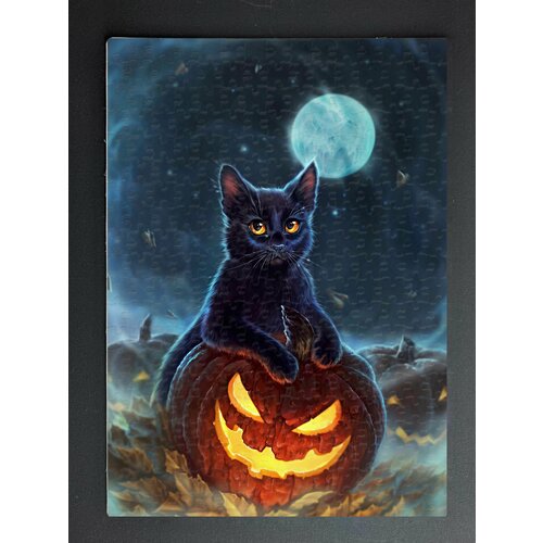 фото Пазл 300 деталей а3 хеллоуинский кот марчелло