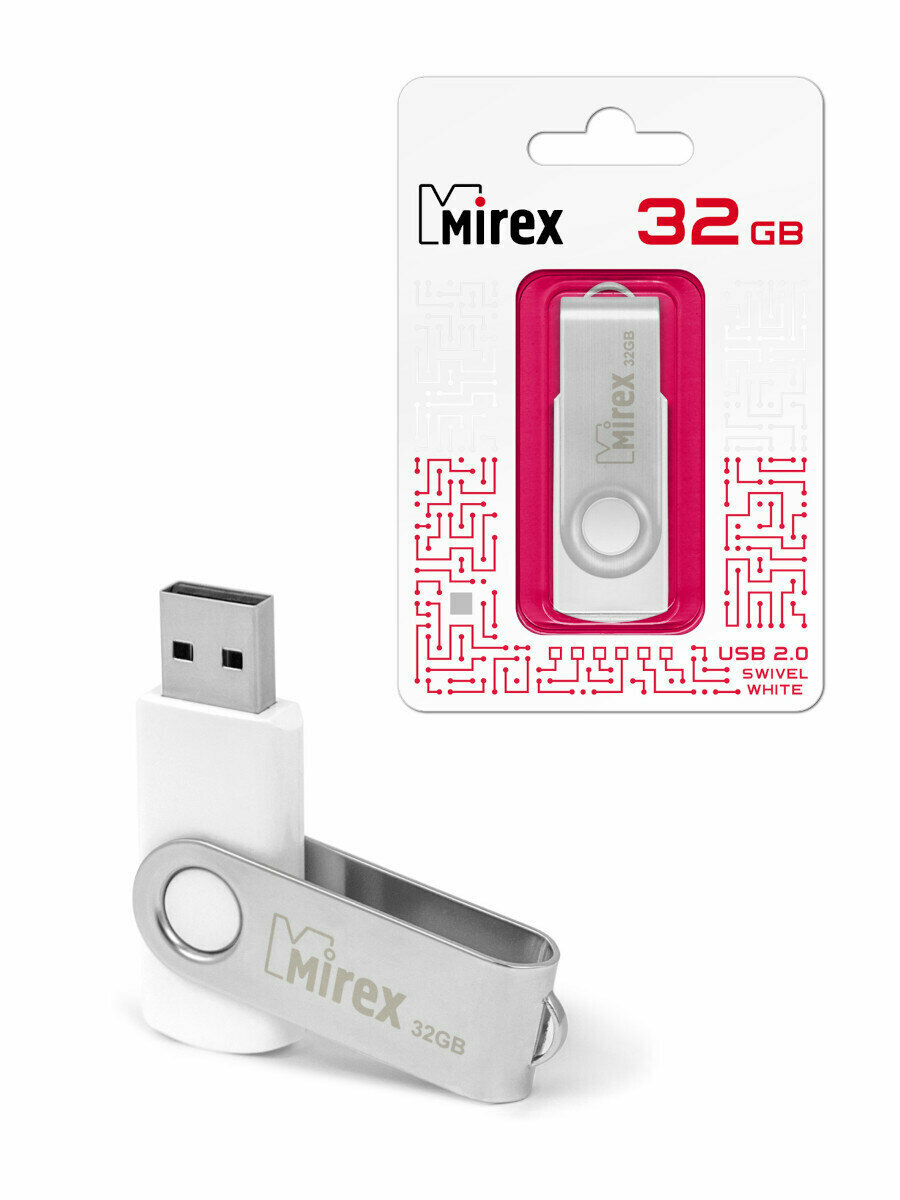 USB Флеш-накопитель MIREX SWIVEL WHITE 32GB