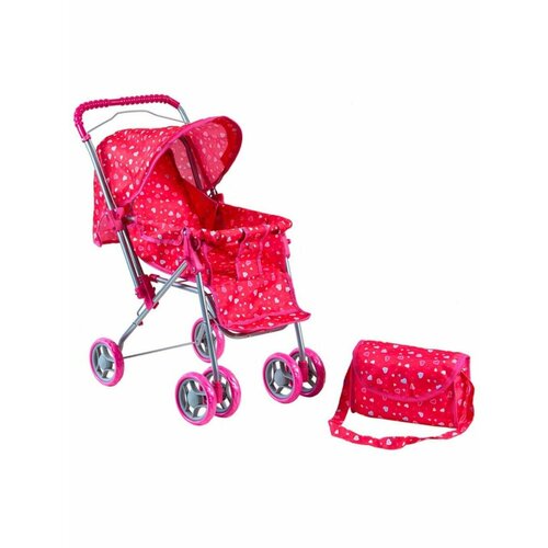 Коляска для кукол прогулочная, Микси Багги Бум, металлическая, с сумкой и капюшоном, цвет розовый, коляска для кукол микси багги бум классическая в п 67x29x5 см