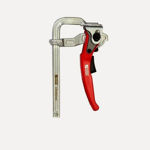 Изображение товара Струбцина кованая F-тип 120х60мм c рычажной рукояткой. Усилие прижима 160 кг