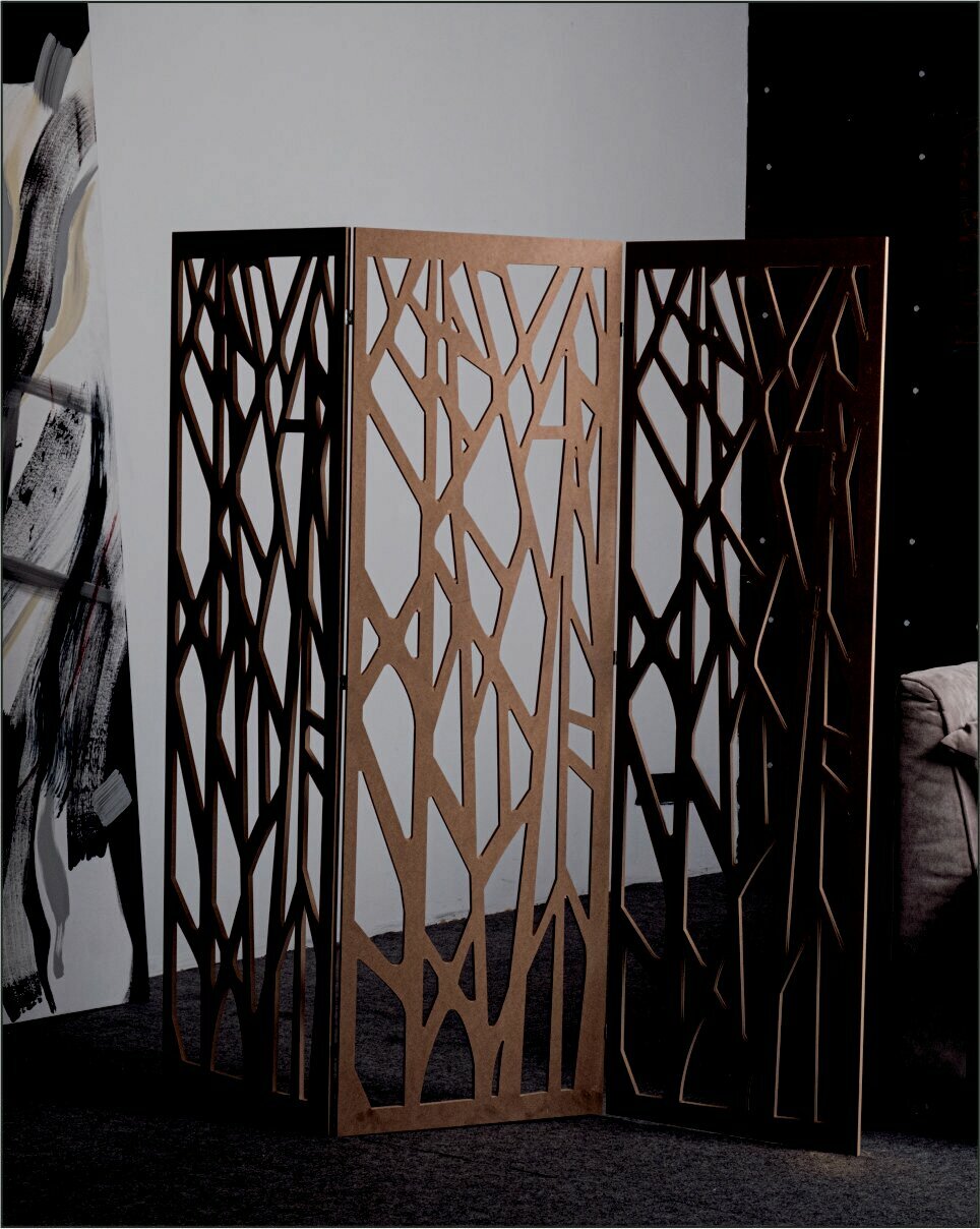 Ширма декоративная перегородка для комнаты коричневая 148см-150 см - фотография № 1